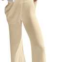 Tankaneo Womens Knit 2 Piece Outfits Sets Sleeveless Button Down Vest Tops Wide Leg Pants Lounge Set (Small, Apricot)