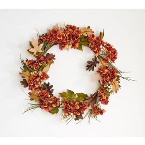 30" Artificial Fall Hydrangea and Berry On Natural Twig Wreath