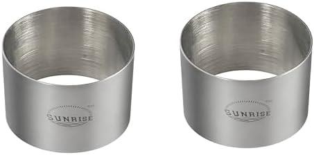 (Pack of 2) Round Food Ring, Stainless Steel (3.5" D x 2"H)