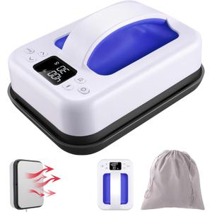 Heat Press Small Heat Press Machine for Heating Transfer, 7 4.8 inch Portable Easy Press Mini Heat Press for DIY T Shirts, Hats, Bags.etc(Blue)