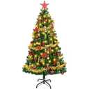 5ft Artificial Christmas Tree with 102 Pcs Christmas Tree Decorations Ornaments Set, Fake Christmas Tree Prelit with Lights (8 Modes) and Full Set of Christmas Tree Ornament