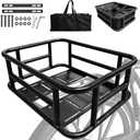 Thickened Rear Bike Bicycle Basket with Liner, Heavy Duty Large Ebike Back Basket for Electirc Bike, Ebike and Bikes