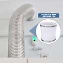PATIKIL Duct Adapter Round to Oval, Oval Recessed Dryer Vent Hose Connector Adapter with Stainless Steel Clamp for Air Exhaust Ventilation System, White