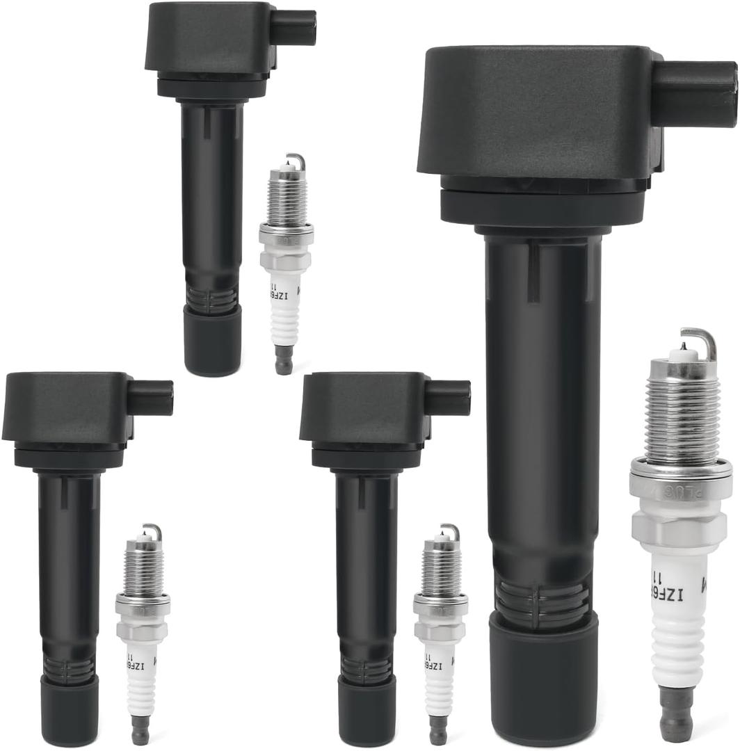 Set of 4 Ignition Coil Packs & Iridium Spark Plugs Compatible with 1.8L 2006 2007 2008 2009 2010 2011 Honda Civic 1.8L L4 Replace UF582, 5C1637, E1082, 30520RNAA01, IC662, C1580