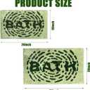 Green Non-Slip Bathroom Rug, Soft Absorbent Bath Mat, Machine Washable and Quick-Drying, Perfect for Bathtub, Bedroom, Shower, and Living Room, 18" x 26"