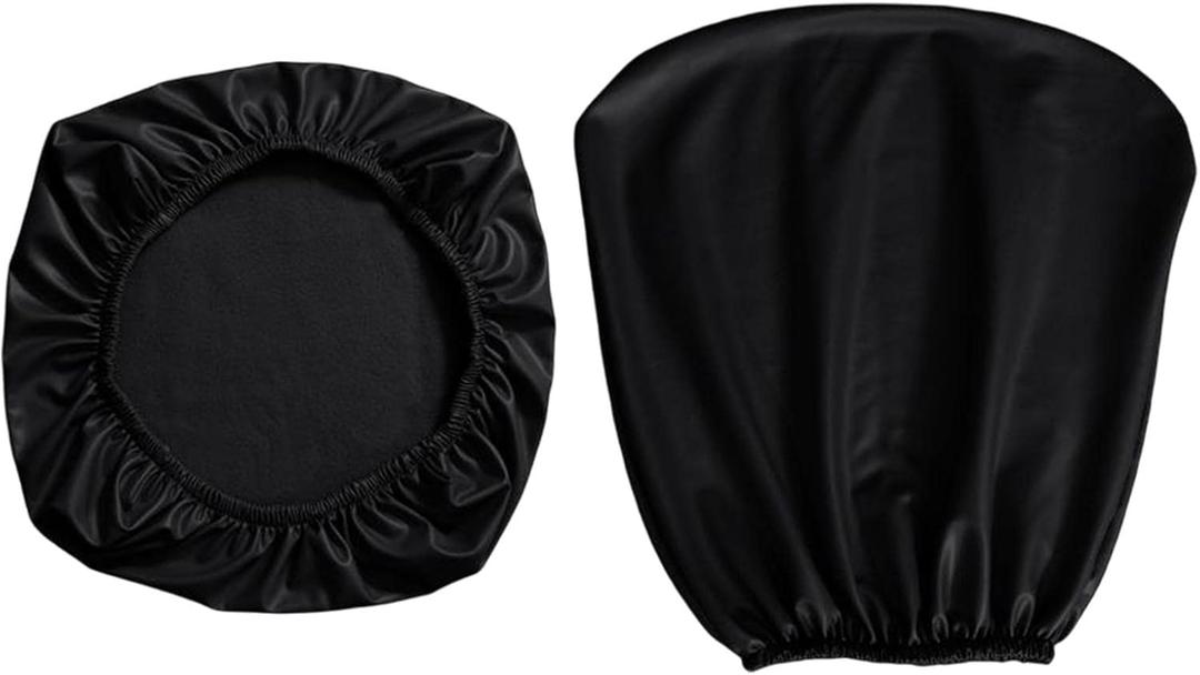 Duiaynke PU Leather Backrest Cover, Waterproof Dustproof Stretch Arm Slipcover Chair Cover Sofa Cover, for Home Study Office (Black)