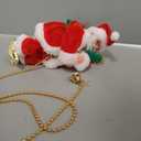 Electric Climbing Santa Claus with 3 Modes (Silent/Musical/Pause) Animated Up-Down Rope Climbing Movement for Christmas Indoor Decorations