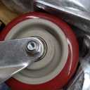 4 inch Casters Load 2400lbs -Includes 2 Sets of Adaptive Screws -Lockable Bearing Plate Heavy Duty Caster with Brakes, 360-degree Swivel for Furniture and Workbench Cart, Set of 4, Red