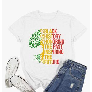 Black History Month Shirts for Women African American History T-Shirt Black Pride Tee Tops, 2XL