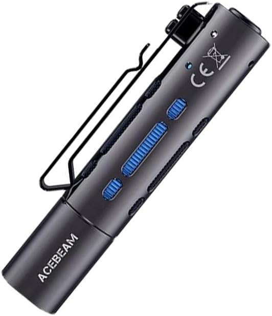 Acebeam Rider RX Rechargeable EDC Flashlight w/Eco Sensa Charging Cable- 650 Lumens - Up to 96 meters throw-Sophisto Grey