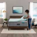 Beautyrest Thermagel Deluxe Cooling Pressure-Relieving Memory Foam Mattress Topper, Queen, 3-Inch, Blue, Queen 79"x59"