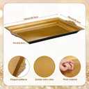 4 Pcs Gold Tray 14" x 10" Rectangle Decorative Plastic Serving Trays with Embossed Rims for Party Anniversary Wedding Bridal Shower, Baby Shower, Birthday, Cake Dessert Display