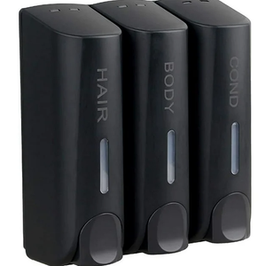 3 in 1 Chamber Wall Mounted BathroomShower Pump Dispenser,Dispensers for The Shower,Shampoo and Conditioner Dispenser,Shower Dispenser 3 Chamber no Drill(17.6 oz Triple,Colourless)