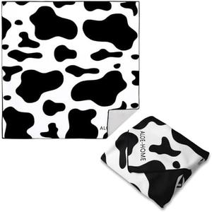 Abiudeng Self Adhesive Cloth Magic Makeup Wrap Magic Wrap Cloth Cosmetic Pouch Camera Protective Wrap Anti-Scratch Lens Wrap Pouch Portable Easy Clean for Women Men-Cow Pattern, 2 Pack