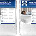 Sealy Baby Stain Protection Fitted Waterproof Infant Crib Mattress Protector Pad and Toddler Bed Cover, Durable and Comfortable Topper, Machine Washable and Dryer Friendly, 52 x 28- White, 2 PAck