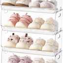 HBlife Clear Acrylic Kids Shoe Rack Baby Toddler Shoe Storage Organizer for Closet Floor Entryway Bedroom, 4 Tier Stackable Small Shoe Rack Shelf Display Stand