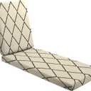 Arden Foam Outdoor Chaise Lounge Cushion, 21 x 72, Made with ProFoam, Rain-Proof, Fade Resistant, Tan Diamond Trellis