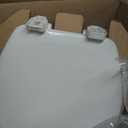 Mayfair Linden Slow Close Toilet Seat, Non Slip Heavy Duty Wood, Easy Install, Round, White