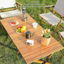 MINGZHE Folding Camping Table Multifunctional Stable Lightweight Roll Up Table Portable Picnic Table with Storage Bag for Outdoor Roll Up Top Folding Table for Hiking Travel 60 x 60 x 44.5cm