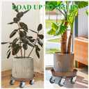 2 Pack Plant Caddy with Wheels, 12" Rolling Plant Stand 265 LBS Heavy Duty Metal Tray No Holes with Large Metal 360 Lockable Caster Wheels for Outdoor Indoor Large Plant Pots, Flower Pot, Patio