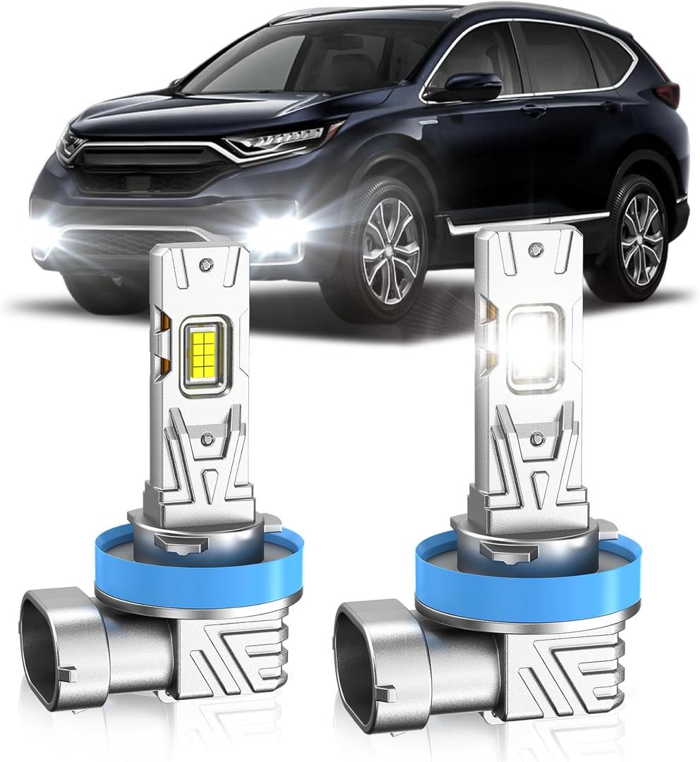 Suitable for 2007-2021 Honda CRV Super Bright Fog Light Bulbs, 6000K Cool White, 600% Brightness, 3570 CSP Chips Fog Lamps ReplacementPlug and Play, Pack of 2