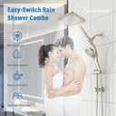 Rain Shower Head with Handheld High Pressure rainfall Shower Heads with Handheld Spray Combo,Brushed Nickel