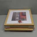 12x12 Picture Frame Set of 9, Photo Gallery Wall Frame Set, Display Pictures 8x8 with Mat or 12 x 12 Without Mat, Square Frame Picture Frames Collage Wall Decor, Natural Oak