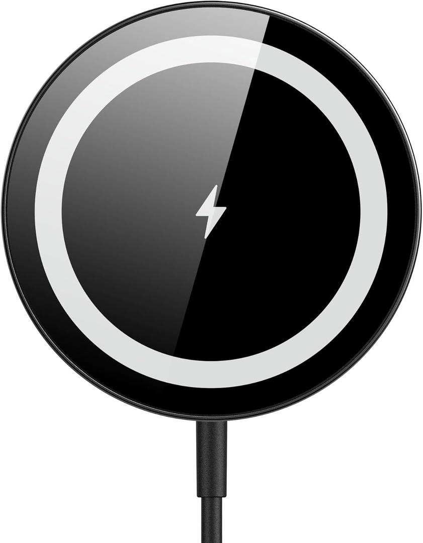 for Mag-Safe Charger, Magnetic Wireless Charger Made for iPhone 17/17 Pro/17 Pro Max/Air/16/15/14/13/12 Series, Mag Safe Charging Pad for AirPods Pro 3 2 (Black)