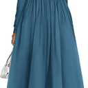 BTFBM Casual Long Sleeve Dresses Spring Dresses 2025 Wedding Guest Dress Midi Dress Flowy Bohemian Long Dress (Blue, Medium)
