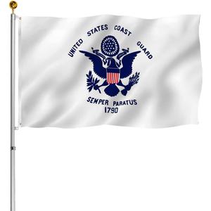 Double Sided US Coast Guard Military Flag 4x6 Outdoor- UV Fade Resistant United States Coast Guard USCG Flags with 2 Grommets