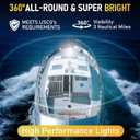 Stern Light Boat Anchor Light, 26"-48" Telescoping Pole Boat Lights with Base, Marine Navigation Lights for Boats LED, for Pontoon, Fishing, Bass & Jon Boats, 1224V (Silver)