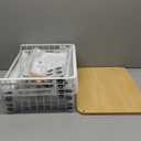 JAQ Fruit Basket for Kitchen, 5-Tier Slide Out Storage Baskets Carts Organizers Drawers with Wood Top Table with Rolling Wheels for Snacks Vegetables Vianderos para Cocina Modernos (White, 5 Layer)