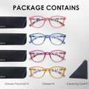HEEYYOK 1.75 Round Reading Glasses For Women Round Readers Womens For Small Face Spring Hinges Ladies Colorful cheaters reading glasses 4Pack