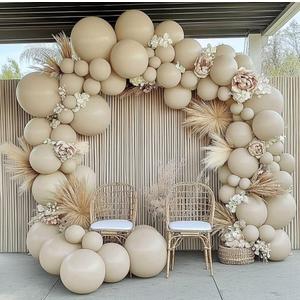 White Sand Balloon Double Stuffed Cream Off White Balloons Different Sizes Light Grey Latex Balloon Garland Pastel Balloons Arch Kit For Neutral Baby Shower Bridal Wedding Birthday Party Decor