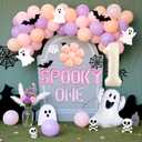 JeVenis Groovy Halloween 1st Birthday Party Decorations Spooky One Balloons Banner Ghost Balloons for Daisy Boho Halloween Spooky One Birthday Supplies (Orange1)
