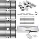Replacement Parts for Charbroil 463240115 6-Burner Gas Grill, Grease Tray & Grates & Burner & Igniter & Heat Shield & Carryover Tubes for Char-Broil 463240115 Advantage Grill