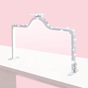 34-Inch Nail Light for Desk, 3-Level Dimming Half Moon Light, 3360LM Lamp, Adjustable with Phone Holder, Eye Protection  Ideal for Nail Techs - White