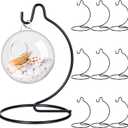Tatuo 10 Pcs Ornament Display Stand Christmas Holder Hanger Stands Glass Ball Ornament Holder Metal Iron Hanging Hanger for Display Terrarium Air Plant Home Party Decoration