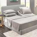 Clara Clark Flex Top King Sheets - Hotel Luxury 6 Piece Bed Sheets for Top Split King Bed - Soft Bedding Sheets & Pillowcases, Head Split King Size. Linen