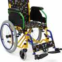 Pediatric Wheelchair for Kids & Children - Lightweight, Manual Folding 14" Wheelchair w/Safety Belt, Swing-Back Armrests, Swing-Away Footrests, 250 lb. Weight Capacity, for Travel or Transit