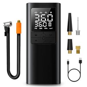 TMIGIA Tire Inflator Portable Air Compressor - 150PSI & 10000mAh Cordless Air Pump with Digital Tire Pressure Gauge, Accurate Dual LCD Display & LED Light, for Car/Motorcycle/E-Bike/Ball