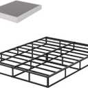 King Box Spring, 9 Inch High Profile Box-Spring with Fabric Bed Cover, Noise Free Sturdy Metal Frame, Heavy Duty Steel Structure Mattress Foundation, Easy Assembly