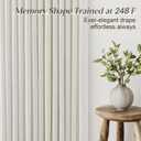 100 Inch Wide Pinch Pleated Linen Curtains 105 Inches Long for Living Room Sliding Glass Door Memory Shape Trained Pleated Drapes Natural Cream Beige Light Filtering Curtains 100W x 105L