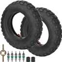 RUTU (2-Pack)3.50-8 Replacement Tire + Inner Tube with TR87 Bent Angled Valve Stem for Shinko Mini Bike Trail 421 Series