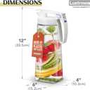 Lustroware QuickServe Airtight Pitcher - 2.1L (70oz), Heat Resistant, BPA-Free SAN Plastic, One Touch Open & Close, Space-Saving, Made in Japan - White