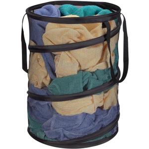 Household Essentials 2026 Pop-Up Collapsible Mesh Laundry Hamper | Black, 25" H