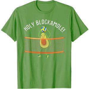Holy Blockamole Volleyball Cute Funny T-Shirt (Small, Grass Green)
