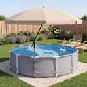 Cinnvoice 7.5ft Above Ground Pool Umbrella with Clamp, Outdoor Pool Sunshade for Oval Rectangular Swimming Pools, UPF 50+ UV Protection, Adjustable Poolside Umbrella for Patio Outdoors(Beige)