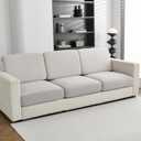 Individual Couch Cushion Covers, Non-Fuzzy Chenille Sofa Covers for Seat Cushions, Clean Look, Durable Stretch Fit Couch Slipcovers for Sectional and L Shaped Sofas (3 Piece, Silver Grey)