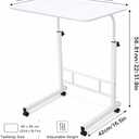 Mobile Standing Desk Adjustable Height for Laptop – Small Rolling Desk & Portable Table on Wheels – Small Standing Table with Wheels for Home Office (White), 17.71 inches x 25.59 inches x 2.36 inches